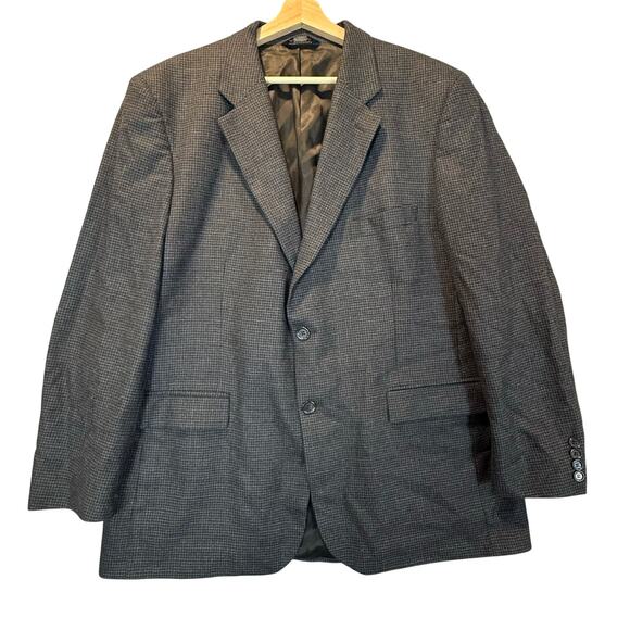 Brooks Brothers Gray Houndstooth Plaid Wool Cashmere Blazer Sport Coat Jacket 46 - Picture 1 of 11